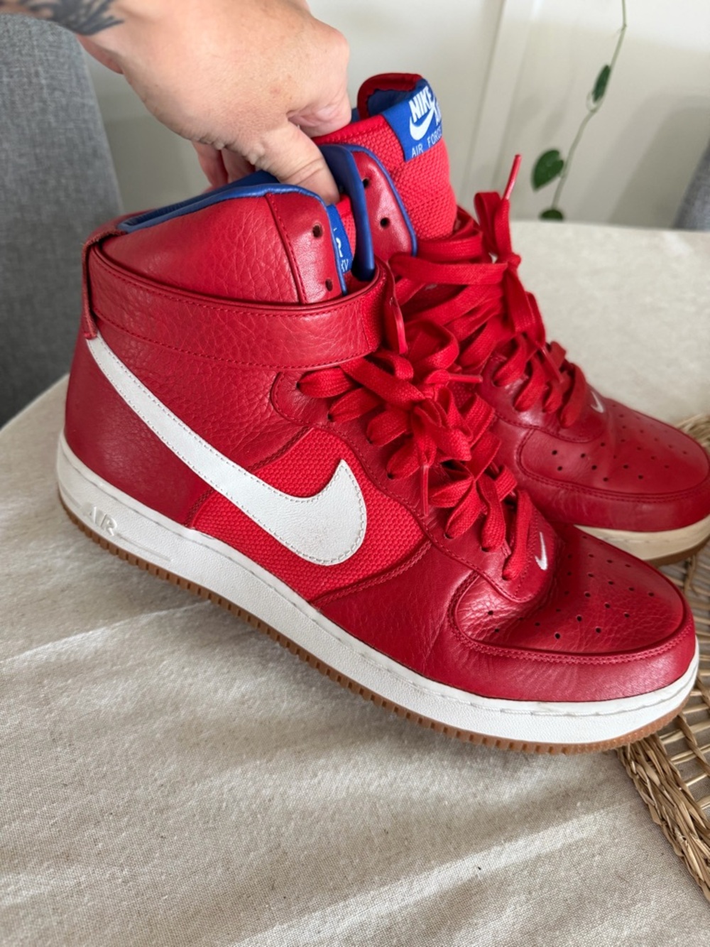 Nike Air Force 1 Bobbito Garcia Gum Premium QS High Men’s 11 White Red Blue Dunk